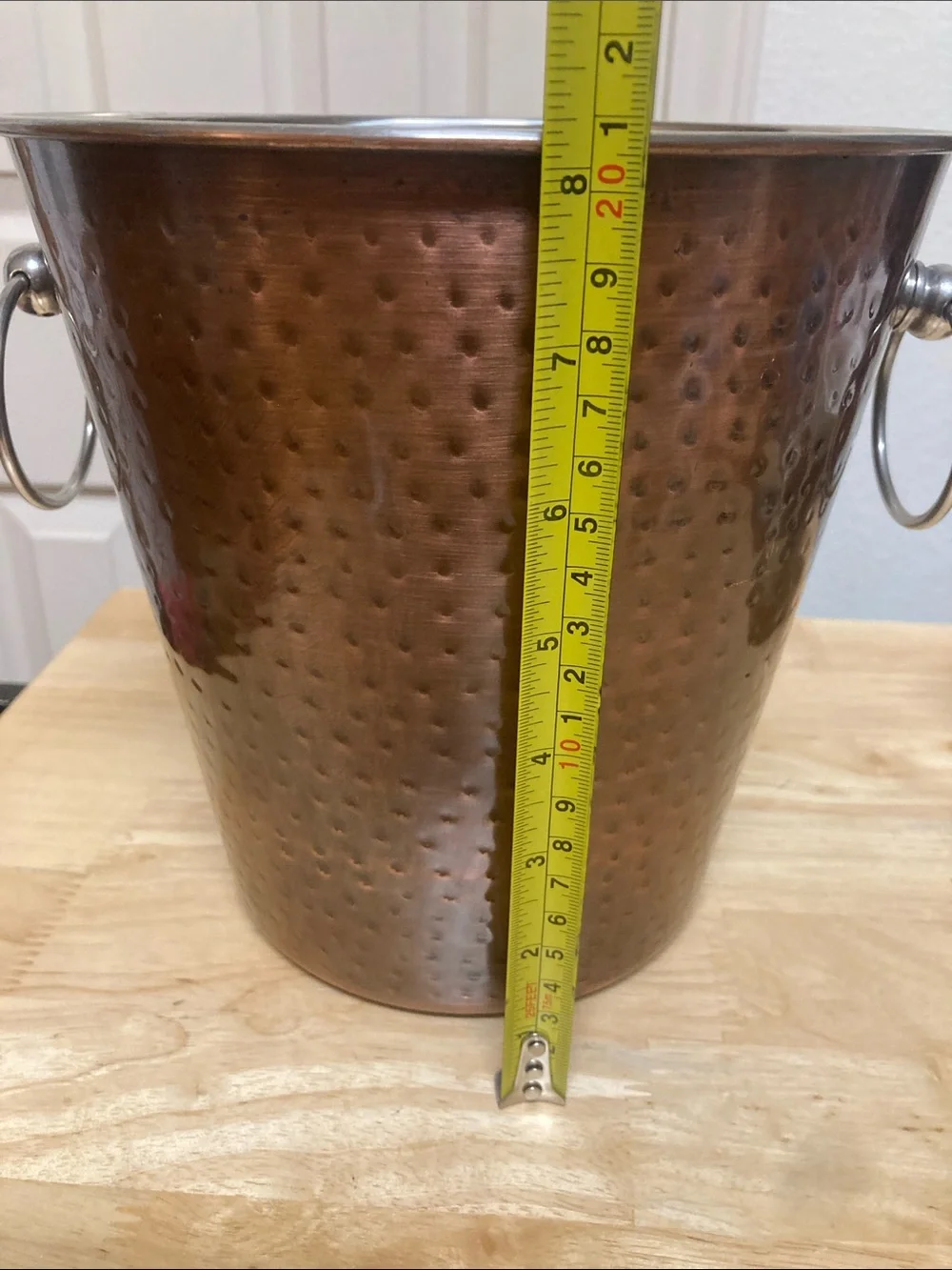 Kitchen & Table by H-E-B Ice Bucket Hammered Metal Copper Silver